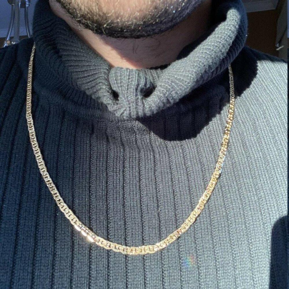14k Gold Layered 24in 4mm Icy Mariner Chain